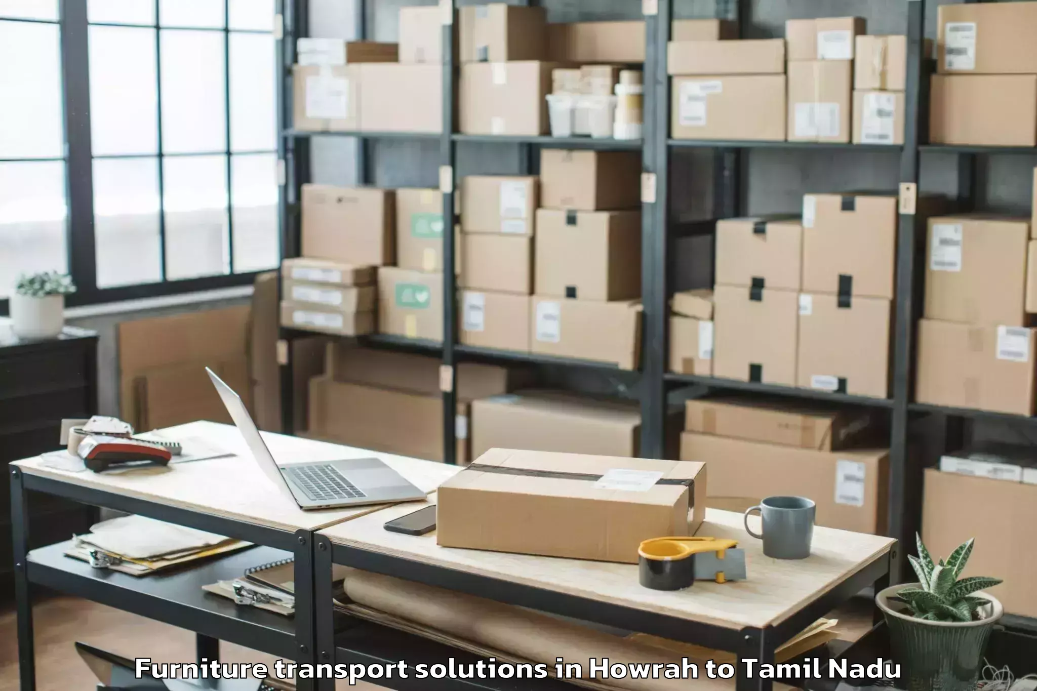 Trusted Howrah to Ariyalur Furniture Transport Solutions